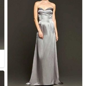 BADGLEY MISCHKA, Silver, NWT, Sz 14, Strapless, Prom, Bridesmaid, Formal Gown